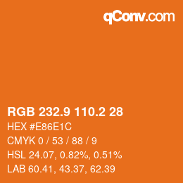 Color code: RGB 232.9 110.2 28 | qconv.com