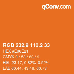 Color code: RGB 232.9 110.2 33 | qconv.com