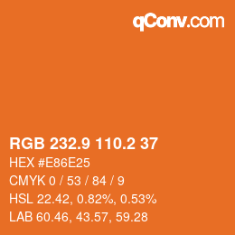 Color code: RGB 232.9 110.2 37 | qconv.com
