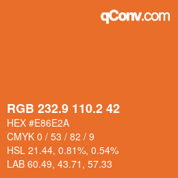 Color code: RGB 232.9 110.2 42 | qconv.com