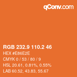 Color code: RGB 232.9 110.2 46 | qconv.com
