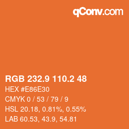 Color code: RGB 232.9 110.2 48 | qconv.com