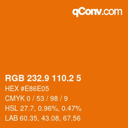 Color code: RGB 232.9 110.2 5 | qconv.com
