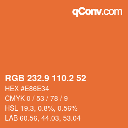 Color code: RGB 232.9 110.2 52 | qconv.com