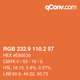 Color code: RGB 232.9 110.2 57 | qconv.com