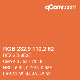 Color code: RGB 232.9 110.2 62 | qconv.com