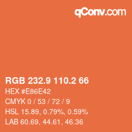 Color code: RGB 232.9 110.2 66 | qconv.com