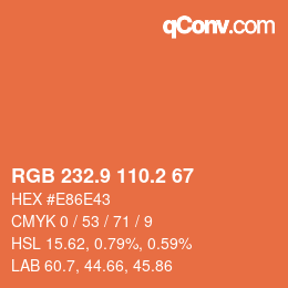 Color code: RGB 232.9 110.2 67 | qconv.com