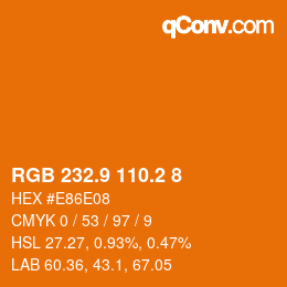 カラーコード: RGB 232.9 110.2 8 | qconv.com