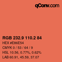 Color code: RGB 232.9 110.2 84 | qconv.com