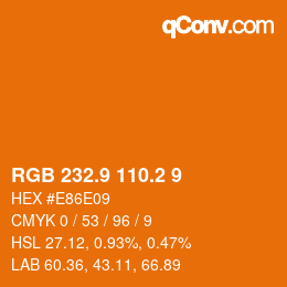 Color code: RGB 232.9 110.2 9 | qconv.com