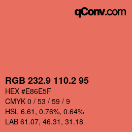 Color code: RGB 232.9 110.2 95 | qconv.com