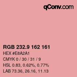 Color code: RGB 232.9 162 161 | qconv.com