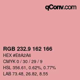 Color code: RGB 232.9 162 166 | qconv.com