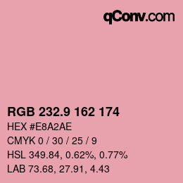 カラーコード: RGB 232.9 162 174 | qconv.com