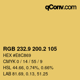 Color code: RGB 232.9 200.2 105 | qconv.com