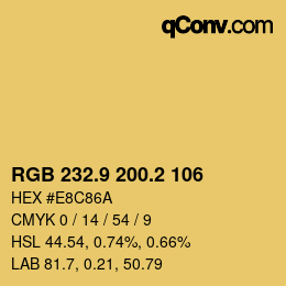 Color code: RGB 232.9 200.2 106 | qconv.com