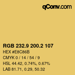 Color code: RGB 232.9 200.2 107 | qconv.com