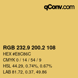 Color code: RGB 232.9 200.2 108 | qconv.com