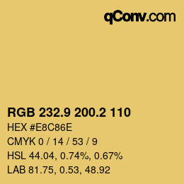 Color code: RGB 232.9 200.2 110 | qconv.com