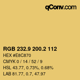 Color code: RGB 232.9 200.2 112 | qconv.com