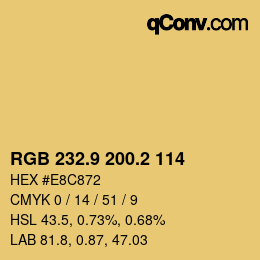 Código de color: RGB 232.9 200.2 114 | qconv.com