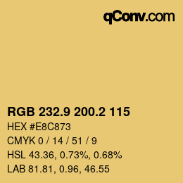 Color code: RGB 232.9 200.2 115 | qconv.com