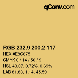 Color code: RGB 232.9 200.2 117 | qconv.com