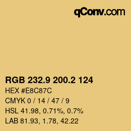 Color code: RGB 232.9 200.2 124 | qconv.com