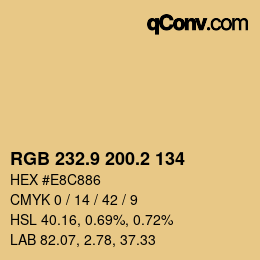 Color code: RGB 232.9 200.2 134 | qconv.com