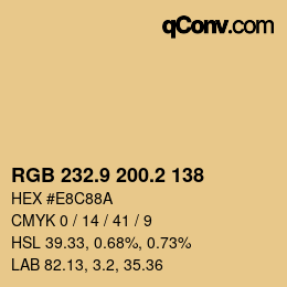 Color code: RGB 232.9 200.2 138 | qconv.com