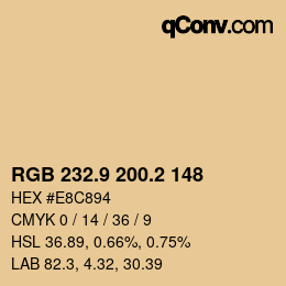Color code: RGB 232.9 200.2 148 | qconv.com