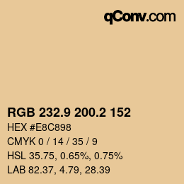 Color code: RGB 232.9 200.2 152 | qconv.com