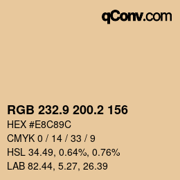 Color code: RGB 232.9 200.2 156 | qconv.com