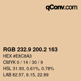Color code: RGB 232.9 200.2 163 | qconv.com