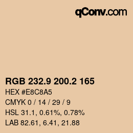 Color code: RGB 232.9 200.2 165 | qconv.com