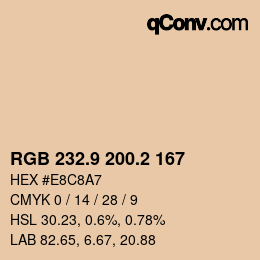 Color code: RGB 232.9 200.2 167 | qconv.com