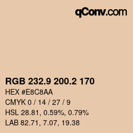 Code couleur: RGB 232.9 200.2 170 | qconv.com