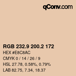 カラーコード: RGB 232.9 200.2 172 | qconv.com