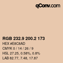カラーコード: RGB 232.9 200.2 173 | qconv.com