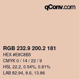 Color code: RGB 232.9 200.2 181 | qconv.com