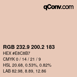 カラーコード: RGB 232.9 200.2 183 | qconv.com