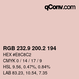 Color code: RGB 232.9 200.2 194 | qconv.com