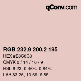 Color code: RGB 232.9 200.2 195 | qconv.com
