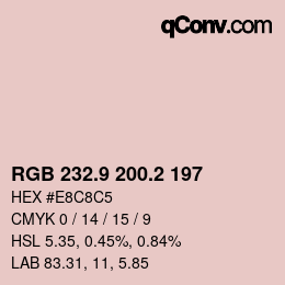 Color code: RGB 232.9 200.2 197 | qconv.com