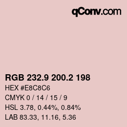 カラーコード: RGB 232.9 200.2 198 | qconv.com