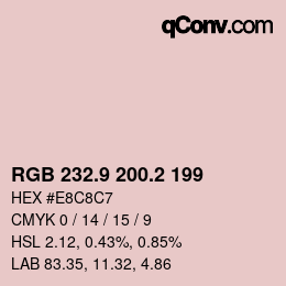 Color code: RGB 232.9 200.2 199 | qconv.com
