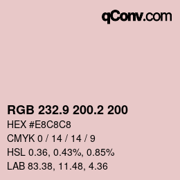 Color code: RGB 232.9 200.2 200 | qconv.com