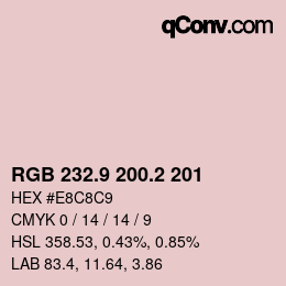 Color code: RGB 232.9 200.2 201 | qconv.com