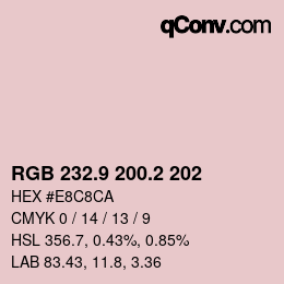Color code: RGB 232.9 200.2 202 | qconv.com